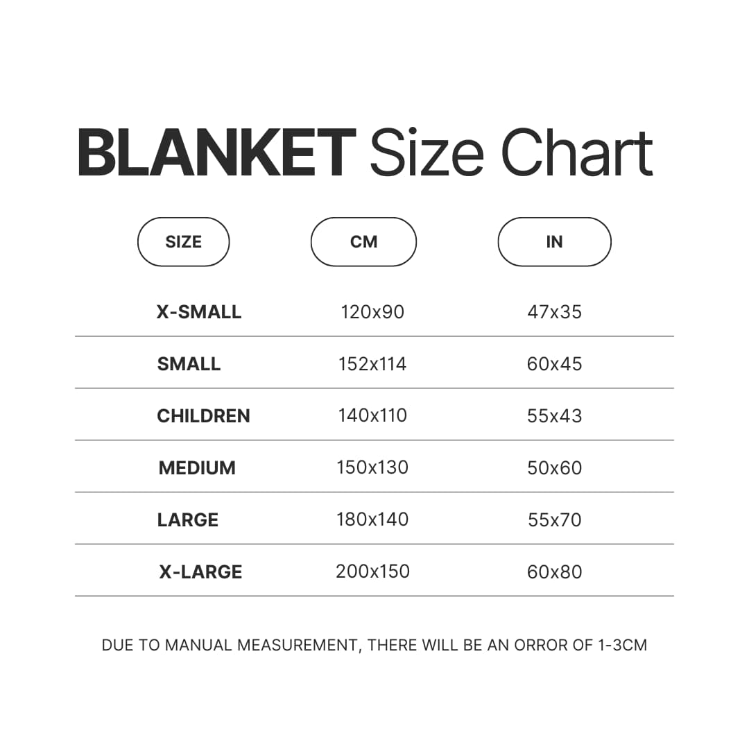 Blanket Size Chart - Metal Gear Solid Store