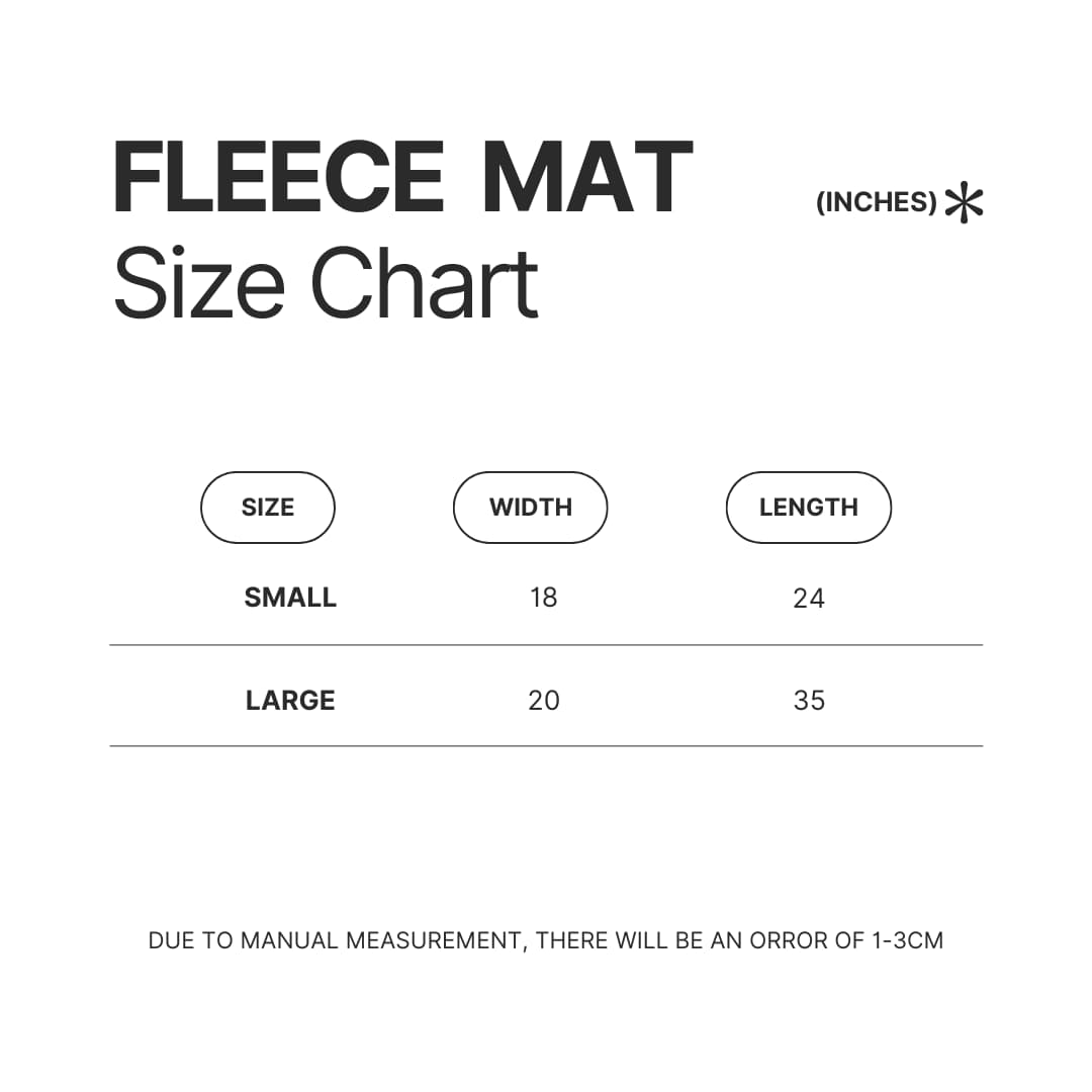 Fleece Mat Size Chart - Metal Gear Solid Store