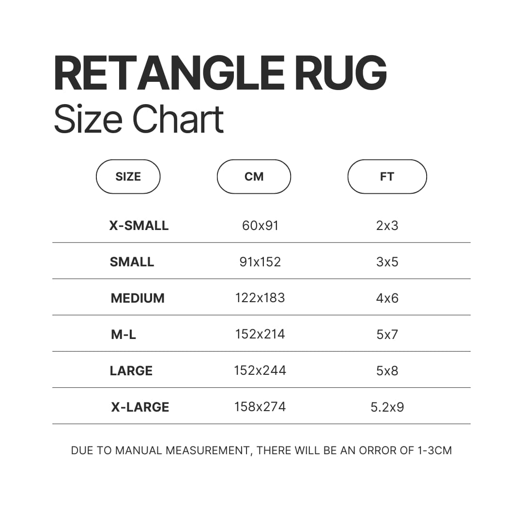 Retangle Rug Size Chart - Metal Gear Solid Store