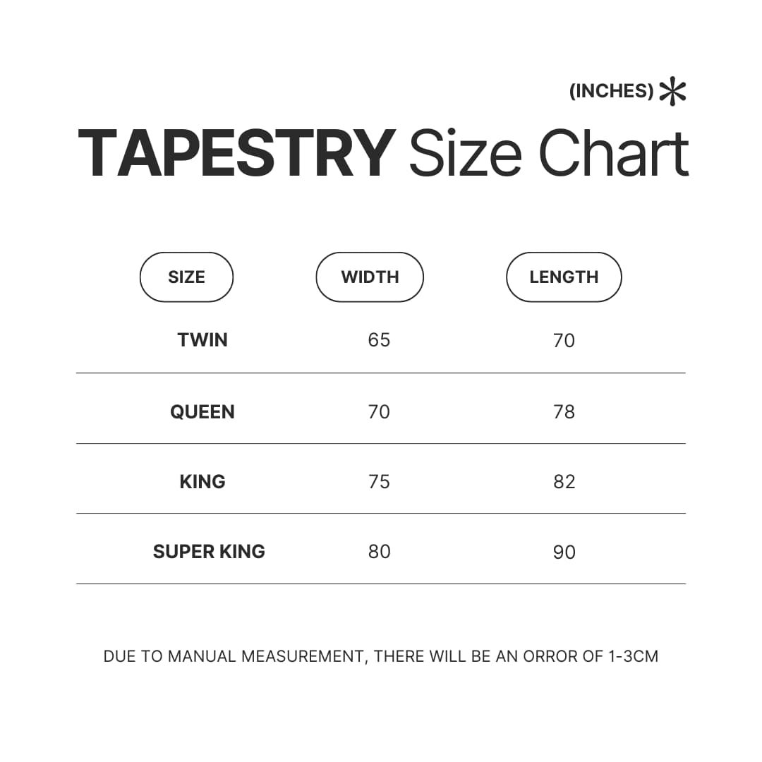 Tapestry Size Chart - Metal Gear Solid Store