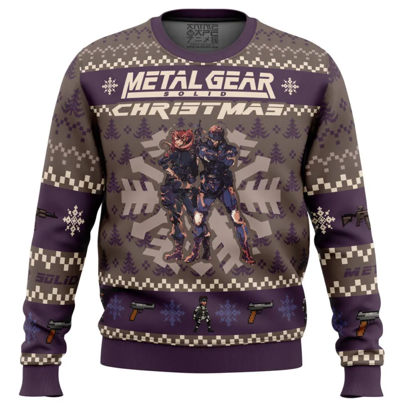 Christmas Metal Gear Solid men sweatshirt FRONT mockup - Metal Gear Solid Store